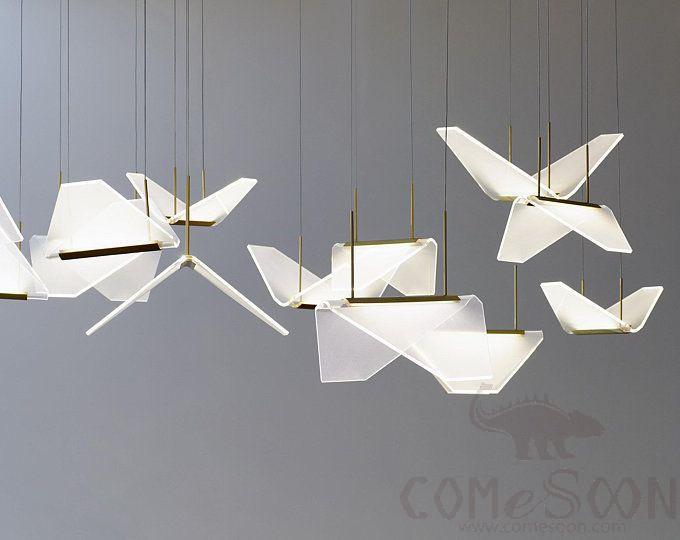 Small Pendant Light, Full Copper + Acrylic, W450*L320*H190Mm