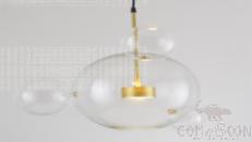 Small Pendant Light, Metal+Glass, ∅46*H69Cm