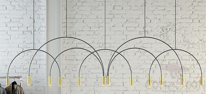 Small Pendant Light, Aluminum + Iron, 12 Heads