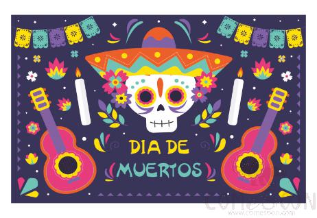 Day Of The Dead Background Wall Decoration Hanging Flags,Polyester,115*180cm
