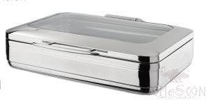 DF Series Oblong GN1/1 Glass Lid Vision induction Chafing dish, 580*480*165mm