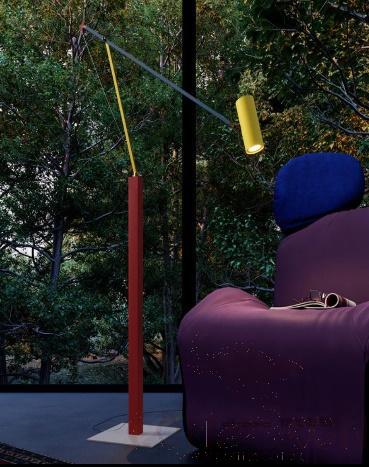 Floor lamp, iron + aluminum, L75*30*H117-170CM