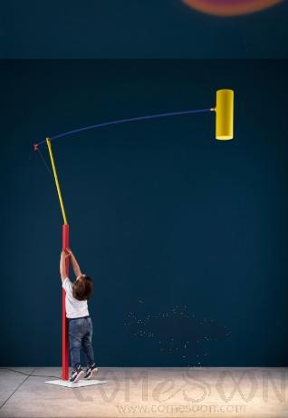 Floor lamp, iron + aluminum, L75*30*H117-170CM