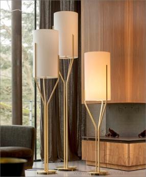 Floor lamp, hardware + fabric + lacquer, 340*1750mm