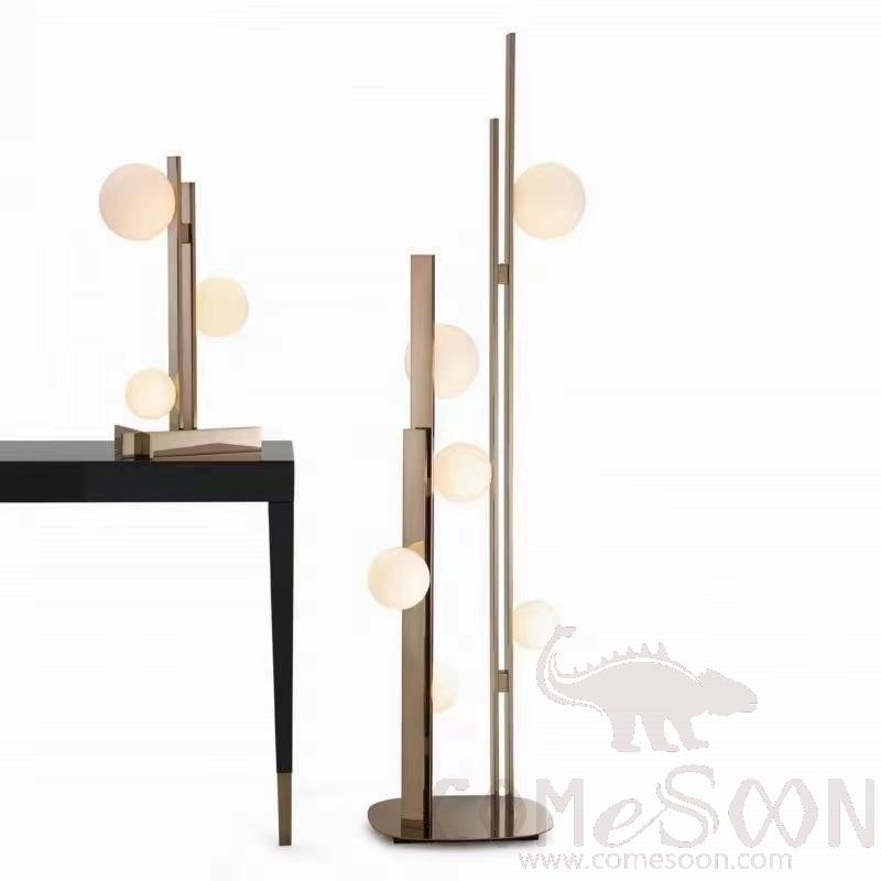 Floor lamp, stainless steel+glass, H1560xL390xW250mm