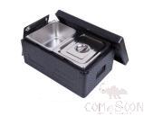 Black Insulated Box, 1/1 20CM Deep Pot, 590 * 375 * 280mm, EPP, 35L
