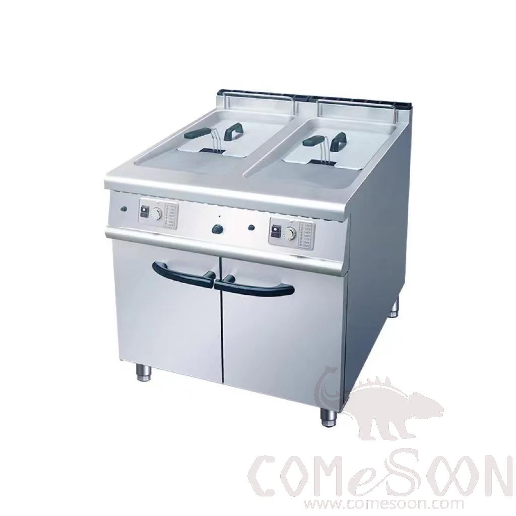 Electric Fryer, Double Cylinder and Four baskets, SUS 304, 800*900*850+70mm