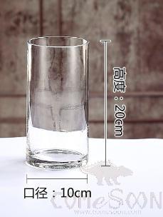 Straight Glass Vase, D10cm H20cm