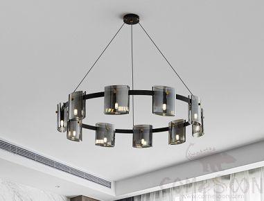Art Chandelier,Copper+Electroplated Glass,45*45*18Cm