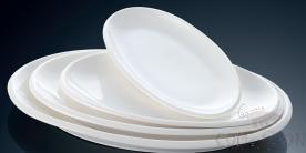 16&quot; Stone Grain Thick Rimmed Oval Plate