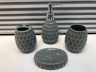 Ceramic Monochrome Four-Piece Set-Gray,PS,17*10.5*12