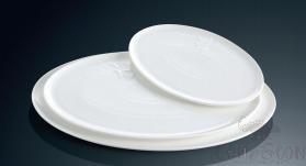 22.5&quot; Stone Grain Curved Rim Oval Plate