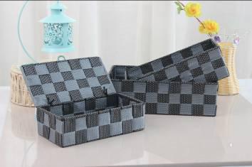 Basket Three-Piece Set-Gray,Polypropylene,Small:21*10*6.5cm
Medium:23.5*14*7cm
Large:26*16*8cm