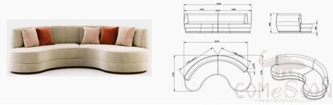 Contemporary Curved Sofa