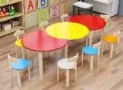 Children'S Combination Table, D90*65Cm