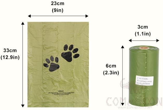 10 Rolls Of Horizontal Pet Bags,15.63*6.4*6.1cm