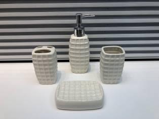 Ceramic Monochrome Four-Piece Set-White,PS,17*10.5*12