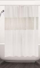 Splicing Shower Curtain-White,PEVA,180*200cm