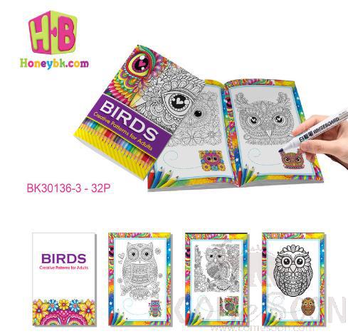 Owl Theme Colouring  Books-Bk36136-3