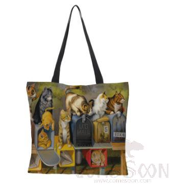 Oil Painted Cat  Bag, Mao -57