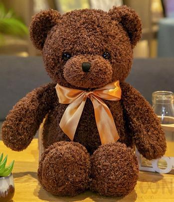 Bow Tie Dark Brown Teddy Bear, 70cm