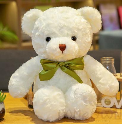 Teddy Bear Bow Tie, White, 50cm