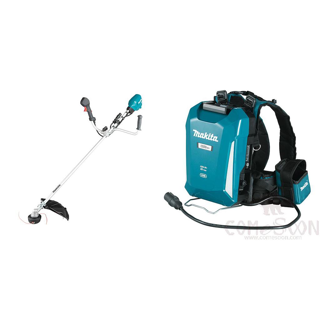 MAKITA UR101G Cordless Mower + MAKITA PDC1200 Backpack Power Pack, 33.5AH