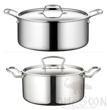 Tri-Ply Steel Dumpling Pot, Outer 430, Medium Aluminum, Inner 304, φ220×H130×T2.5mm