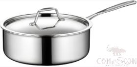 Tri-Ply Steel Low Profile Sauce Pan, Outer 430, Medium Aluminum, Inner 304, φ220×H85×T2.5mm