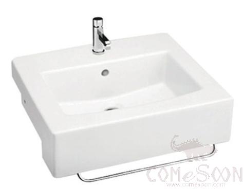 Semi-In-Countertop Basin (Single Hole), Ceramic, 500*450*165mm, White, Grade A (American Standard)