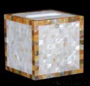 Yellow butterfly edge white shell paper tissue box, Resin+shell, 132*132*132mm