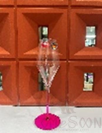 LESTEL 290ml Crystal Flute Champagne Glasses (Pink), Crystal Glass, 260 * 82.5 * 48mm