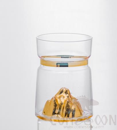 BAER Diamond Gold Whisky Glass, 300ml, Caliber: 7.4cm Base: 7.7cm Height: 10.7cm
