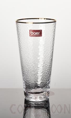 BAER Hammered Highball Glass, 450ml, Height: 14.6cm, Maximum Diameter: 8.5cm
