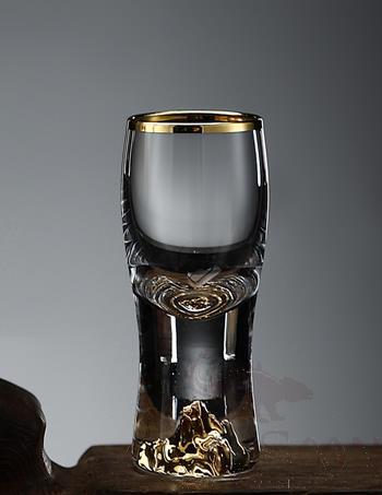 BAER Small Wine Glass With Gold On The Bottom Of The Mouth, 15ml, Height 5.7 Caliber 3