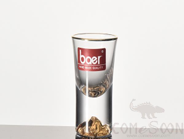 BAER Iceberg Small Wine Glass (Gold Tracing On The Bottom Of The Mouth), 25ml, Height: 6cm Maximum Warp: 3.3cm