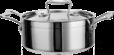 Two-Eared Polished Short Tri-Ply Steel Pot, 201/430 SS + Aluminum + 304 SS, Φ280×H90mm