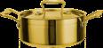 Two-Eared Polished Short Tri-Ply Steel Pot, 201/430 SS + Aluminum + 304 SS, Φ120×H50mm