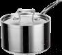 Single Handle Polished Tall Tri-Ply Steel Pot, 201/430 SS + Aluminum + 304 SS, Φ120×H85mm