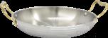 Triple Steel Fine Diamond Double Ear Round Vegetable Dish Pan, 201/430 SS + Aluminum + 304 SS, Φ320×H50mm