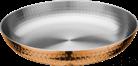 Triple Steel Rose Gold Hammer Stamped Earless Round Vegetable Dish Plate, 201/430 SS + Aluminum + 304 SS, Φ320×H50mm