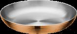 Triple Steel Rose Gold Horizontal Earless Round Vegetable Dish Plate, 201/430 SS + Aluminum + 304 SS, Φ220×H38mm