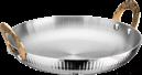 Triple Steel Straight Ear Roman Vertical Round Vegetable Dish, 201/430 SS + Aluminum + 304 SS, Φ360×H55mm