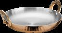 Triple Steel Straight Ear Rose Gold Roman Vertical Round Vegetable Dish, 201/430 SS + Aluminum + 304 SS, Φ280×H45mm