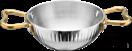Triple Steel Double Ear Roman Vertical Snack Bowl, 201/430 SS + Aluminum + 304 SS, Φ100xH40mm