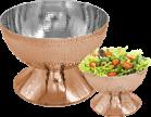 Triple Steel Rose Gold Hammer Stamped Food Bowl, 201/430 SS + Aluminum + 304 SS, Mouth φ350, Bowl Bottom φ230