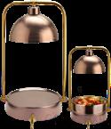Inlaid Rose Gold Hammer Stamp Set Warming Vegetable Boiler Stand, 220V/250W, Φ360xH830mm/Lampshade 300mm