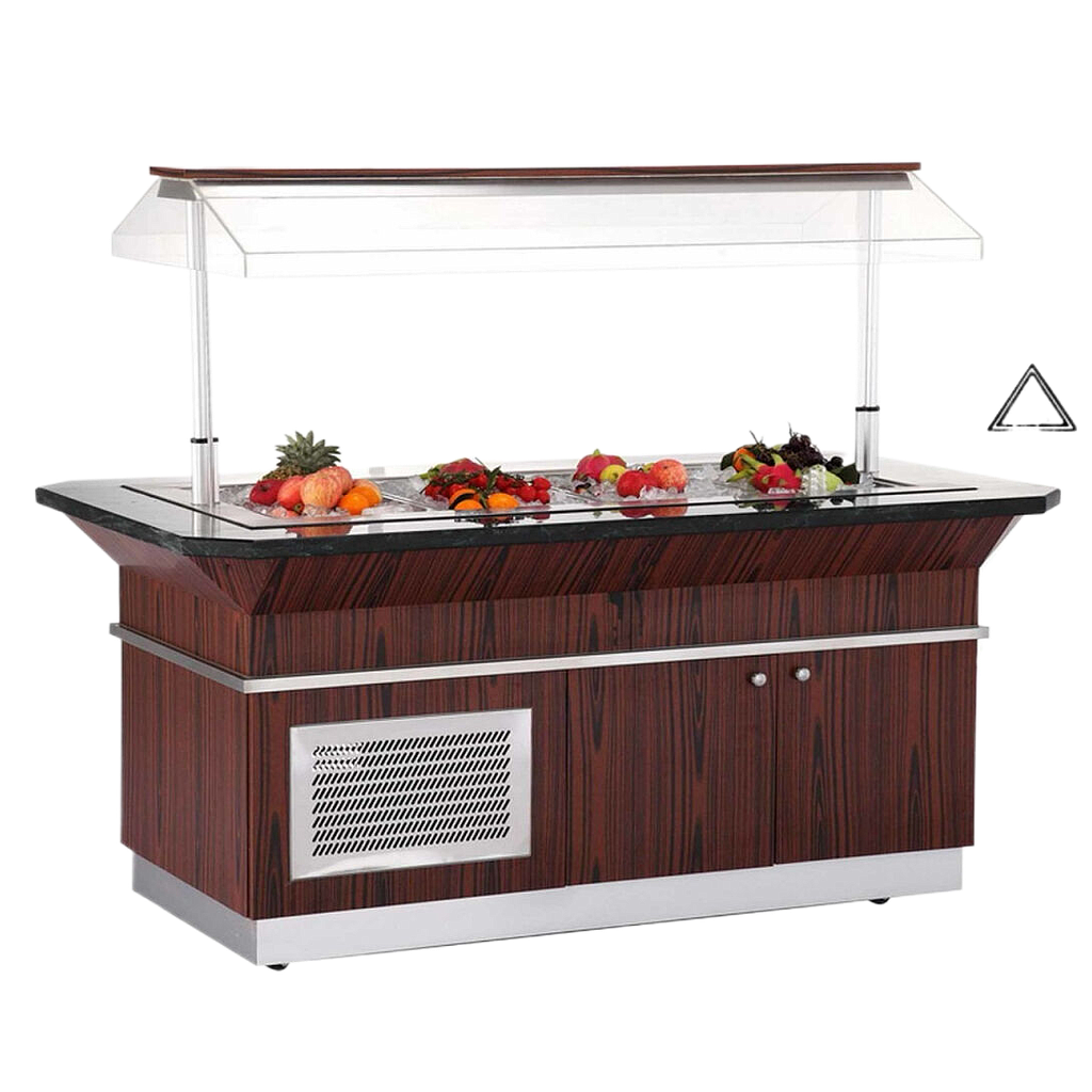 Salad Buffet Cooling Bar, 201 SS + Plywood + Marble, 5 ~10 ℃, 1800*1000*1580mm