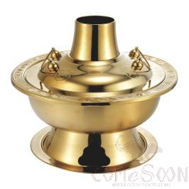 Chinese Two-Part Charcoal Hot Pot, 304/201 SS, ∅32cm, Thickness 1.0mm