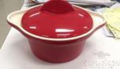 8.7&quot; Double Ear Bowl Set (Bowl+Lid), Red White, MF, 221*175*76Body+161*161*48Covermm